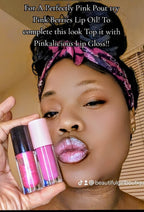 Perfect Pink Pout Combo - Pink Berries Lip Oil & Pinkalicious Lip Gloss + Free Brown Lip Liner Beautiful Girl Boutique