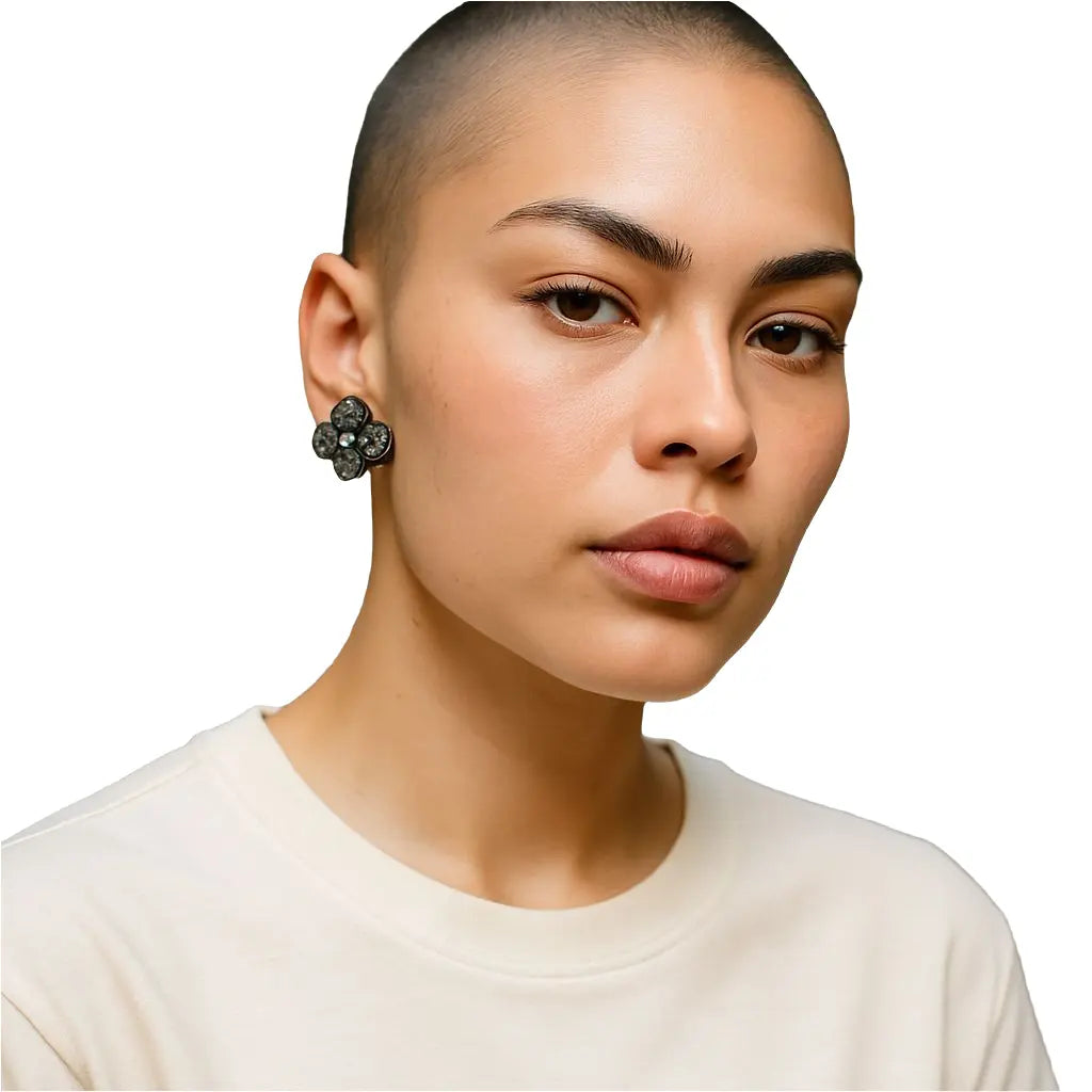 Silver Flower Stud Earrings Beautiful Girl Boutique