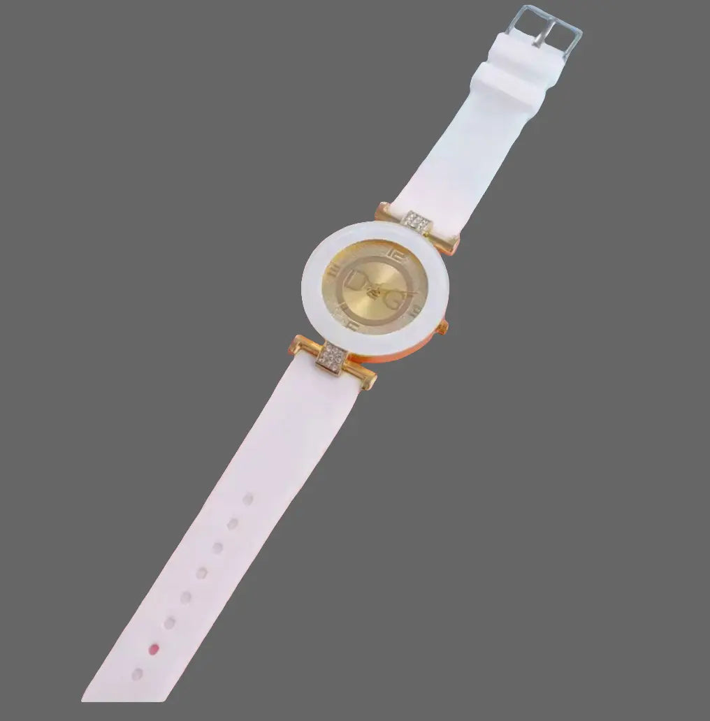 Stylish Fashion Watch - White & Gold Beautiful Girl Boutique