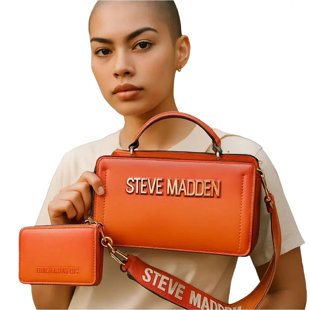 Steve Madden Bevio Orange Ombre Satchel & Crossbody Bag - 3-in-1 Versatility Beautiful Girl Boutique