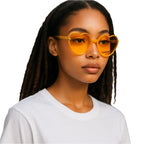 Yoela Heart Thick Oversized Rimless Sunglasses for Women Beautiful Girl Boutique