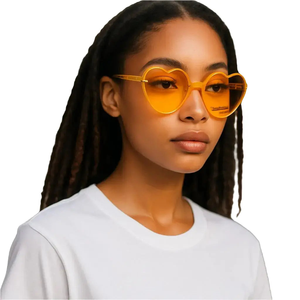 Yoela Heart Thick Oversized Rimless Sunglasses for Women Beautiful Girl Boutique