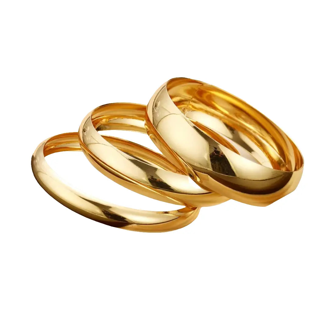 Chunky Gold Bangle Set - 3 Piece Statement Bracelets Beautiful Girl Boutique