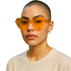 Yoela Heart Thick Oversized Rimless Sunglasses for Women Beautiful Girl Boutique