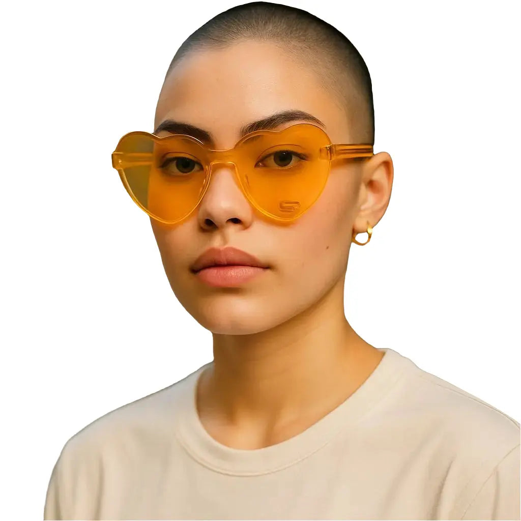 Yoela Heart Thick Oversized Rimless Sunglasses for Women Beautiful Girl Boutique