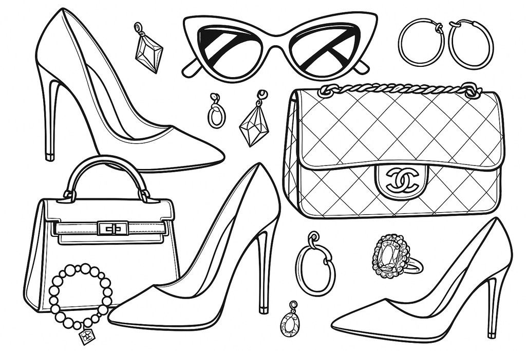 Designer Accessories Coloring Page