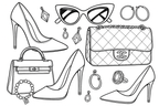 Designer Accessories Coloring Page