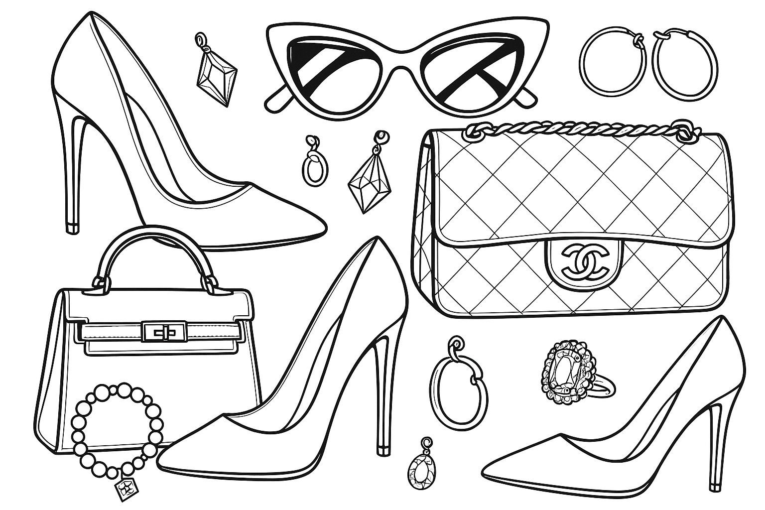 Designer Accessories Coloring Page