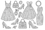 Fashion and Accessories Coloring Page