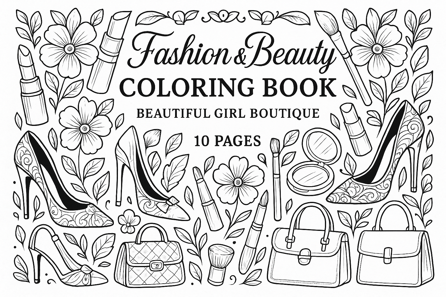 Fashion & Beauty Coloring Book Cover
