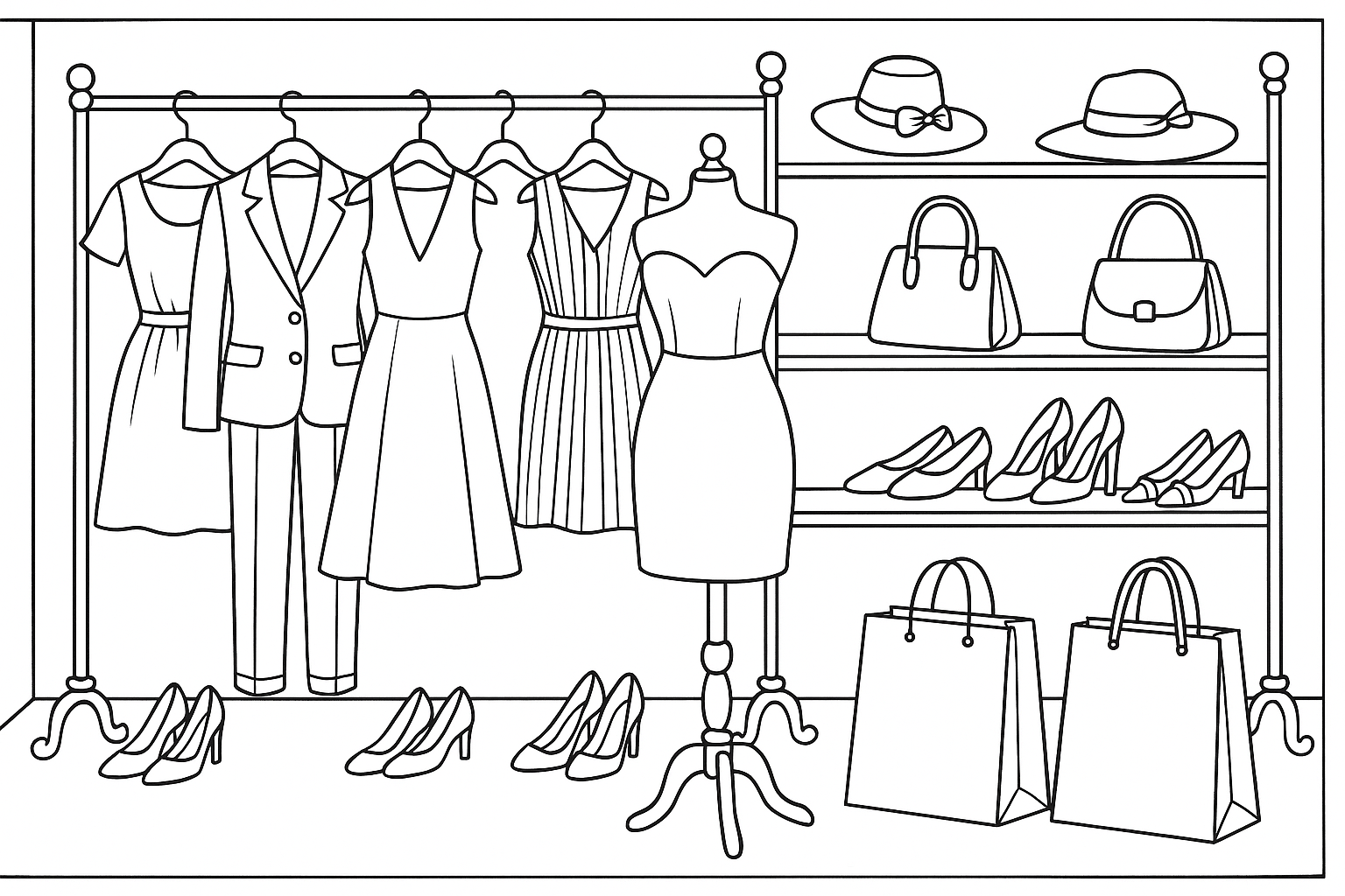 Fashion Boutique Coloring Page