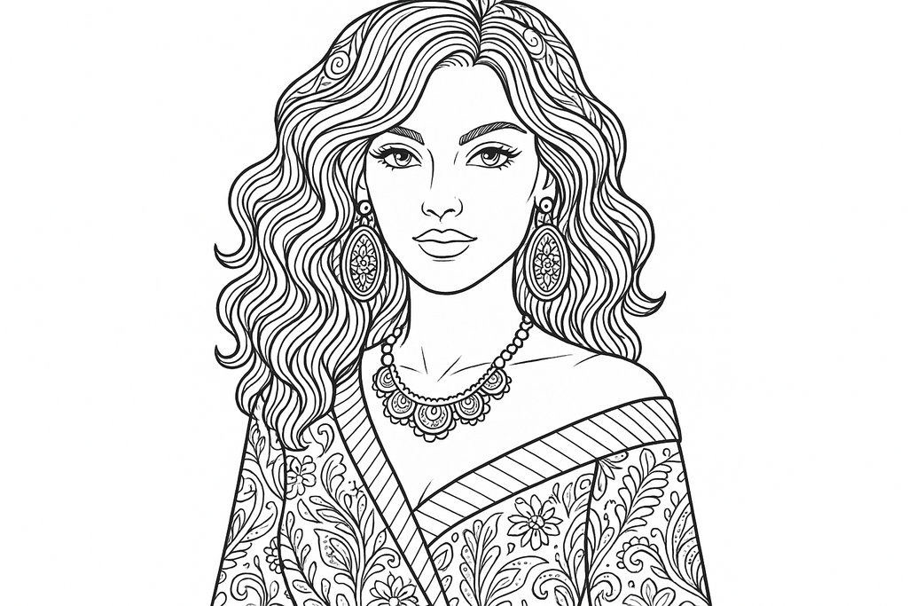Fashion Portrait Coloring Page