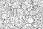Makeup and Beauty Products Coloring Page