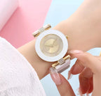 Stylish Fashion Watch - White & Gold Beautiful Girl Boutique