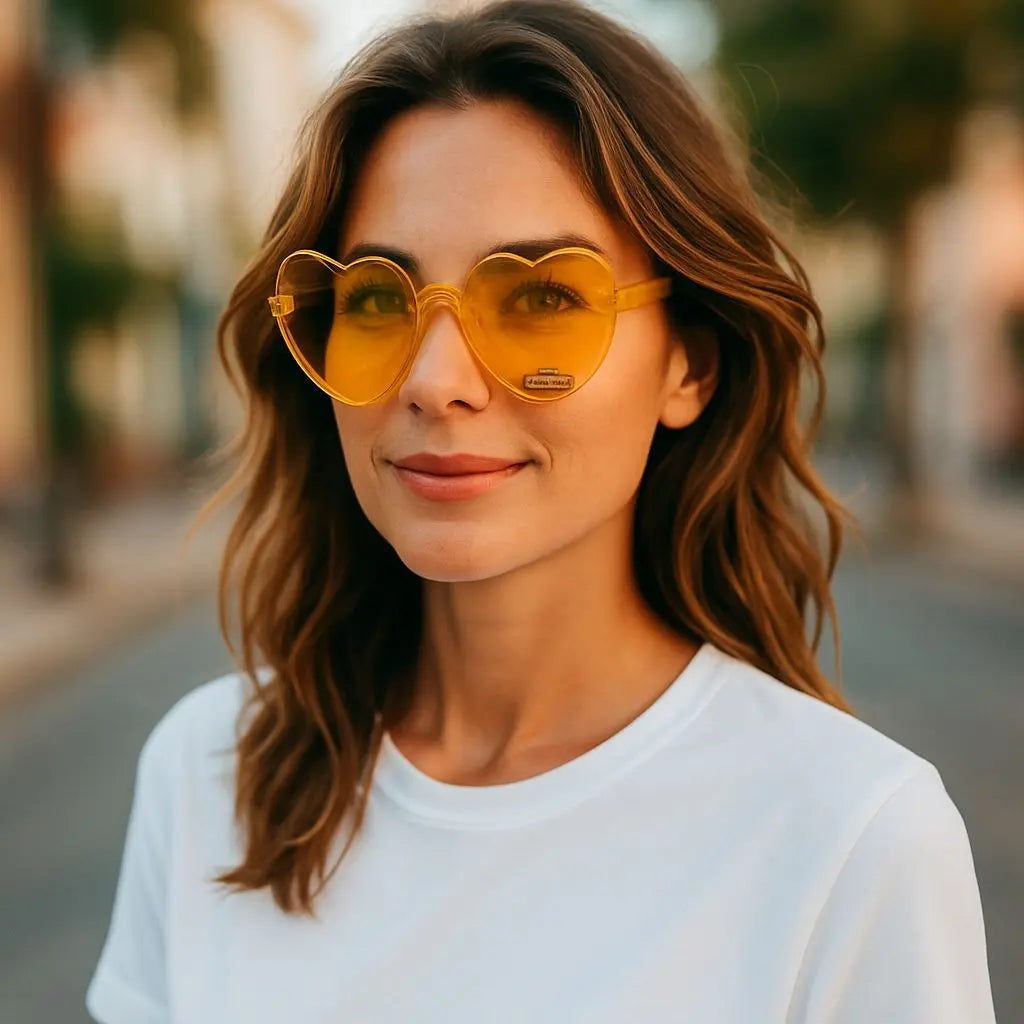 Yoela Heart Thick Oversized Rimless Sunglasses for Women Beautiful Girl Boutique