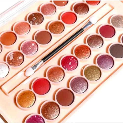 Anna Rose Pink and Red Eyeshadow Palette with 34 Shades Beautiful Girl Boutique