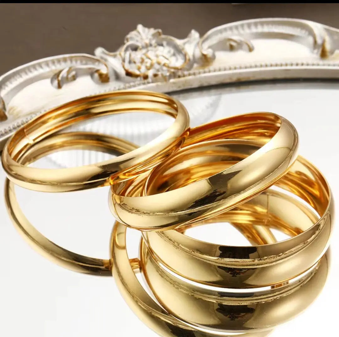 Chunky Gold Bangle Set - 3 Piece Statement Bracelets Beautiful Girl Boutique