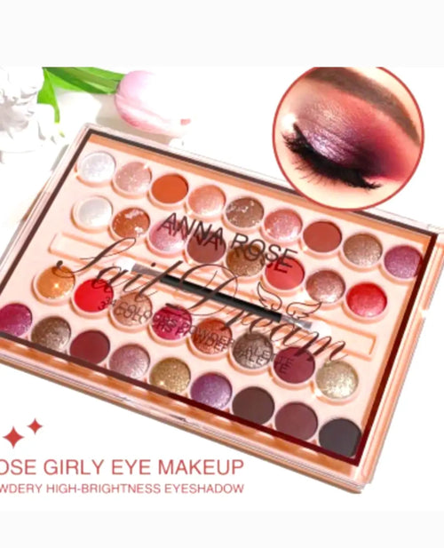 Anna Rose Pink and Red Eyeshadow Palette with 34 Shades Beautiful Girl Boutique