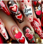 I Love You Nails & 3pr Vegan Leather Earrings Gift Box Beautiful Girl Boutique