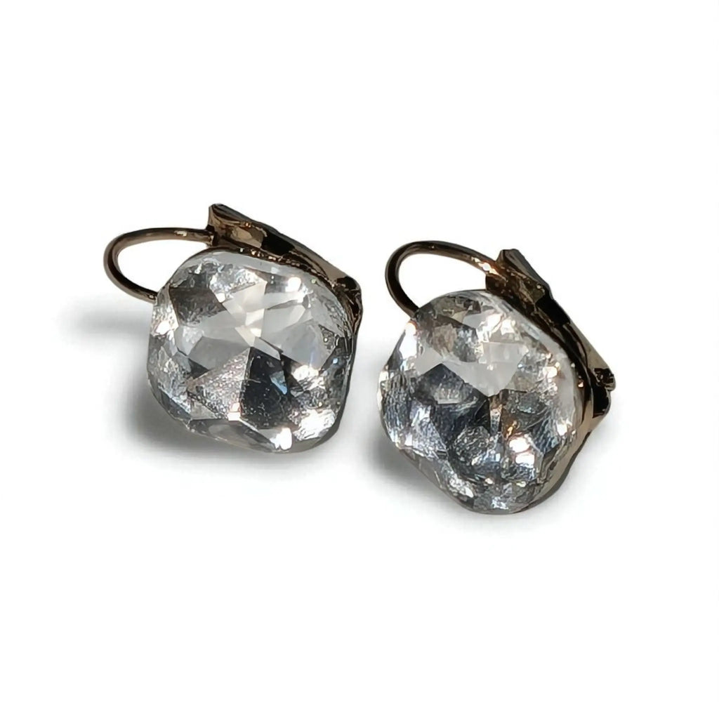 14k Gold-Plated Stud Crystal Earrings Beautiful Girl Boutique