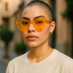 Yoela Heart Thick Oversized Rimless Sunglasses for Women Beautiful Girl Boutique