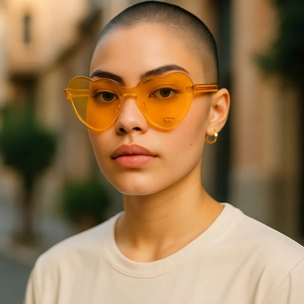 Yoela Heart Thick Oversized Rimless Sunglasses for Women Beautiful Girl Boutique