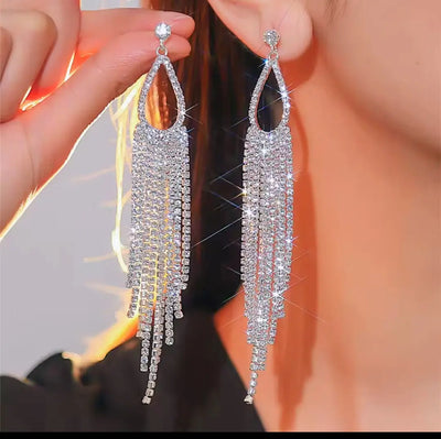 Glamorous Chandelier Rhinestone Drop Earrings Beautiful Girl Boutique