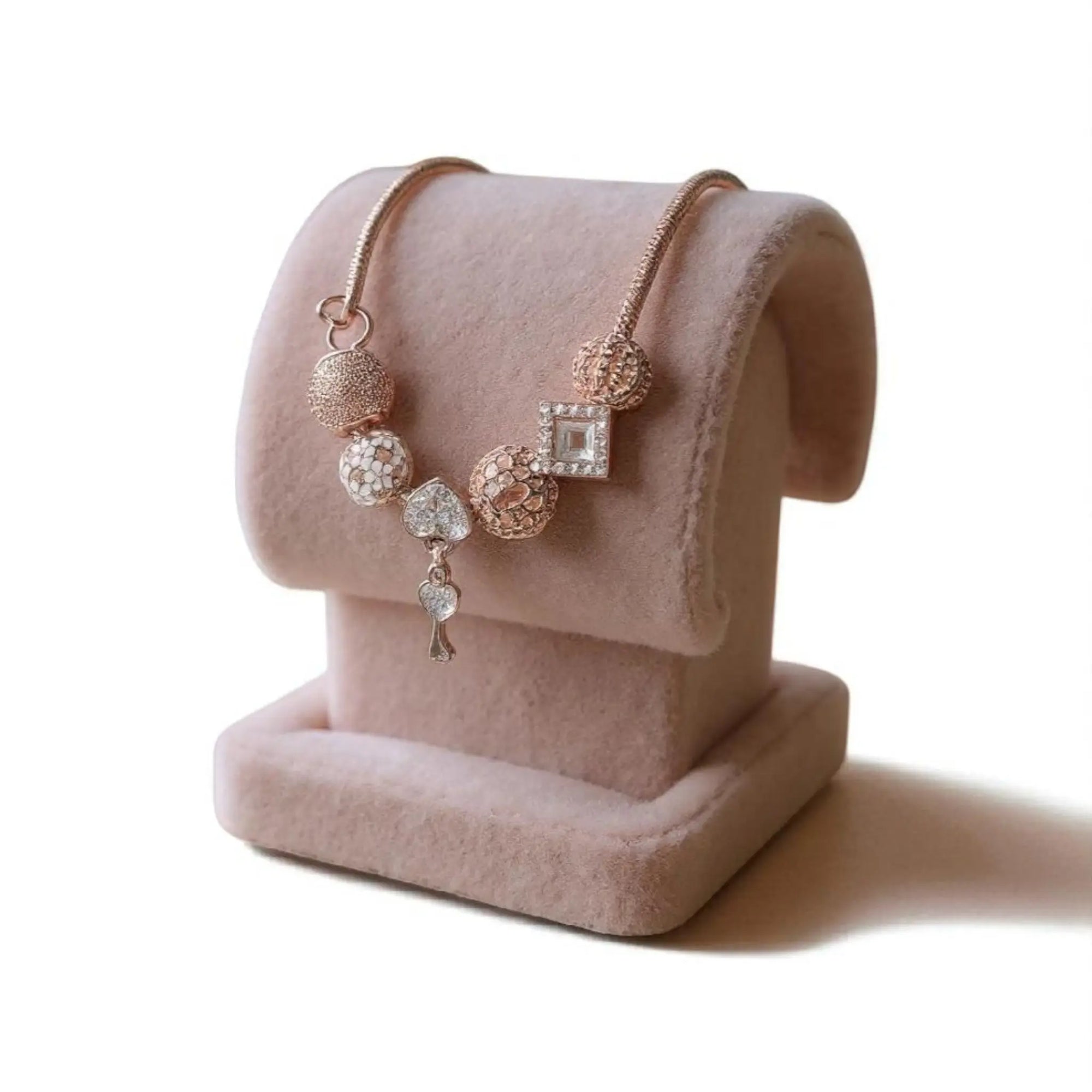 Enchanting Rose Gold Charm Bracelet with Sparkling Accents Beautiful Girl Boutique