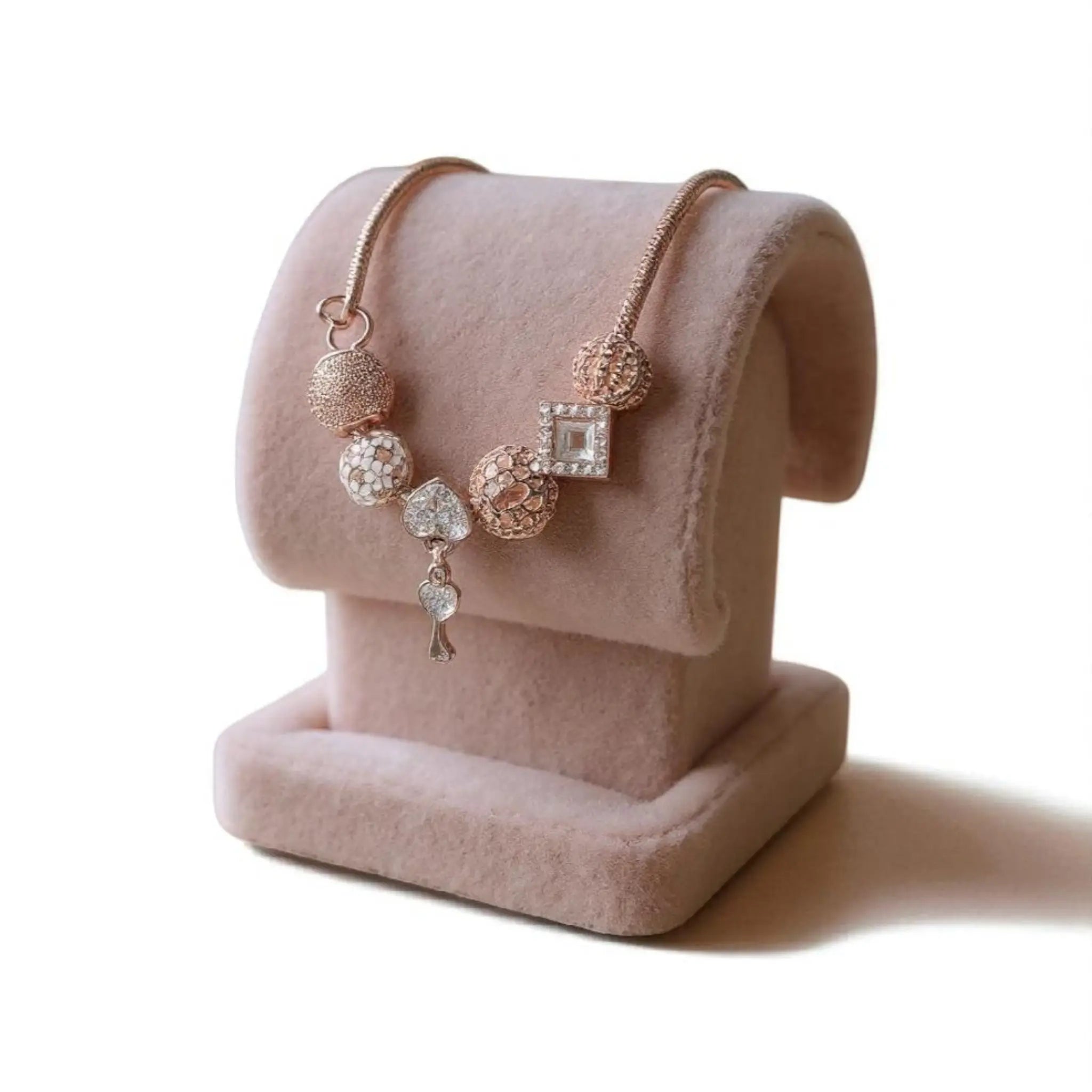 Enchanting Rose Gold Charm Bracelet with Sparkling Accents Beautiful Girl Boutique