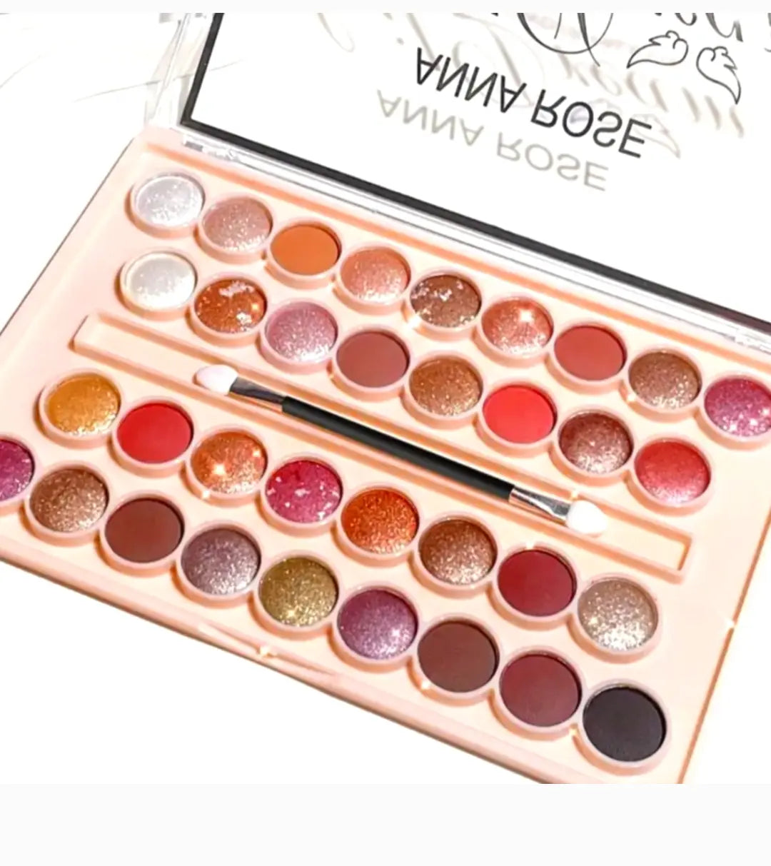 Anna Rose Pink and Red Eyeshadow Palette with 34 Shades Beautiful Girl Boutique