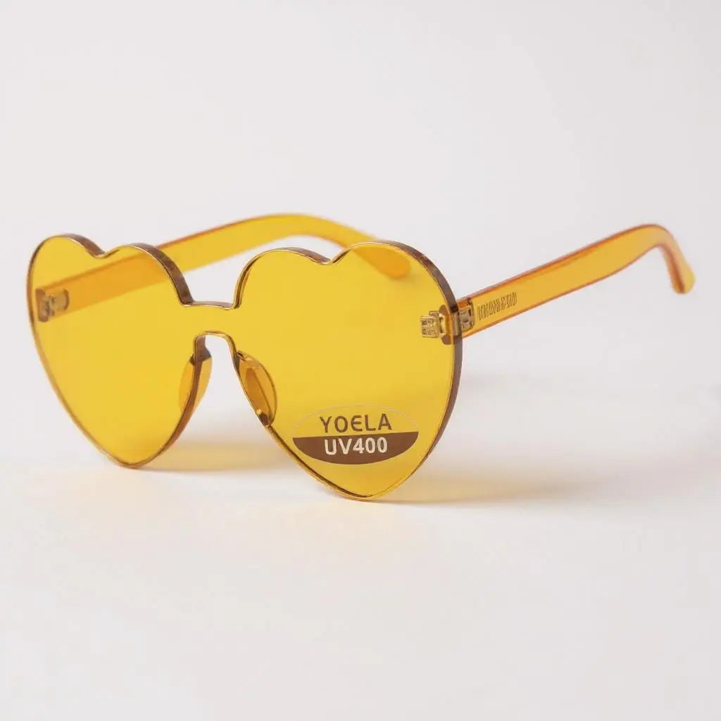 Yoela Heart Thick Oversized Rimless Sunglasses for Women Beautiful Girl Boutique