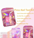 Hello Kitty Press-On Nail Kit - 24 Pc. Set with Duck Nail Design & Embellished Rhinestones Beautiful Girl Boutique